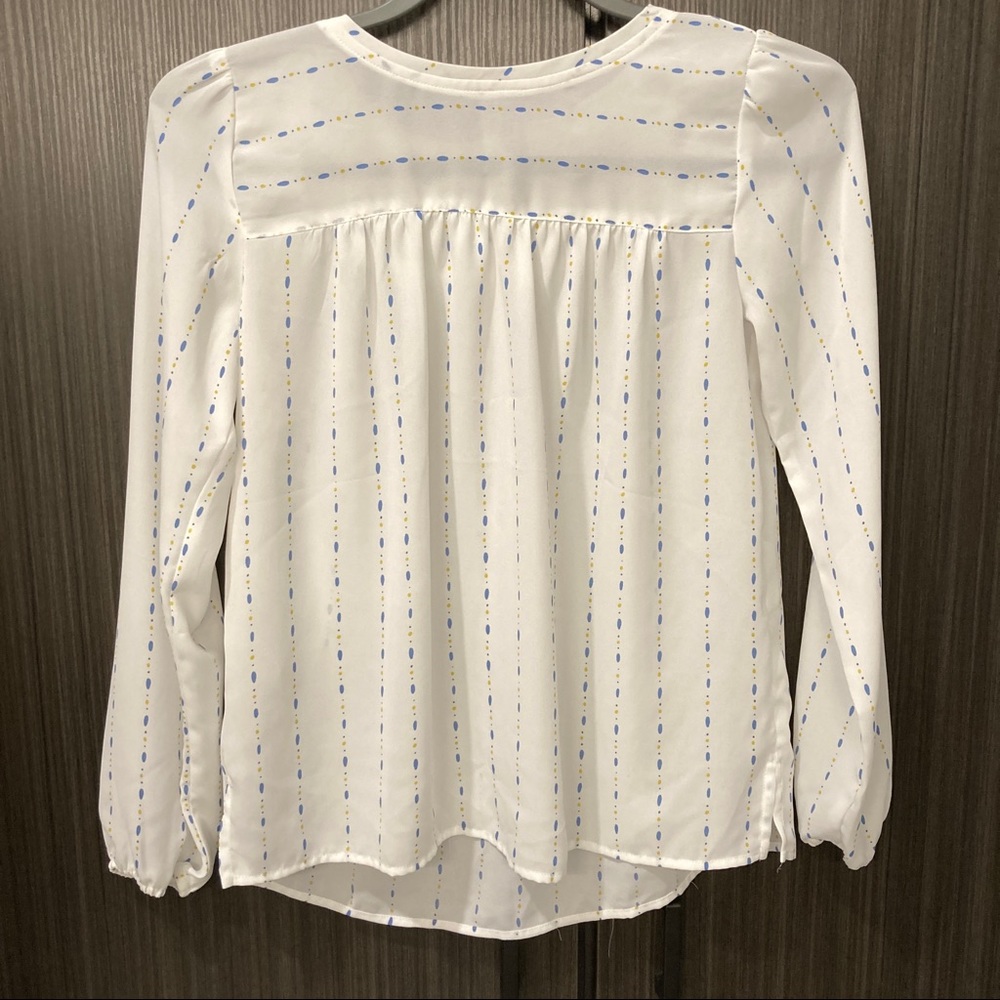 LOFT dotted blouse with lantern design sleeves